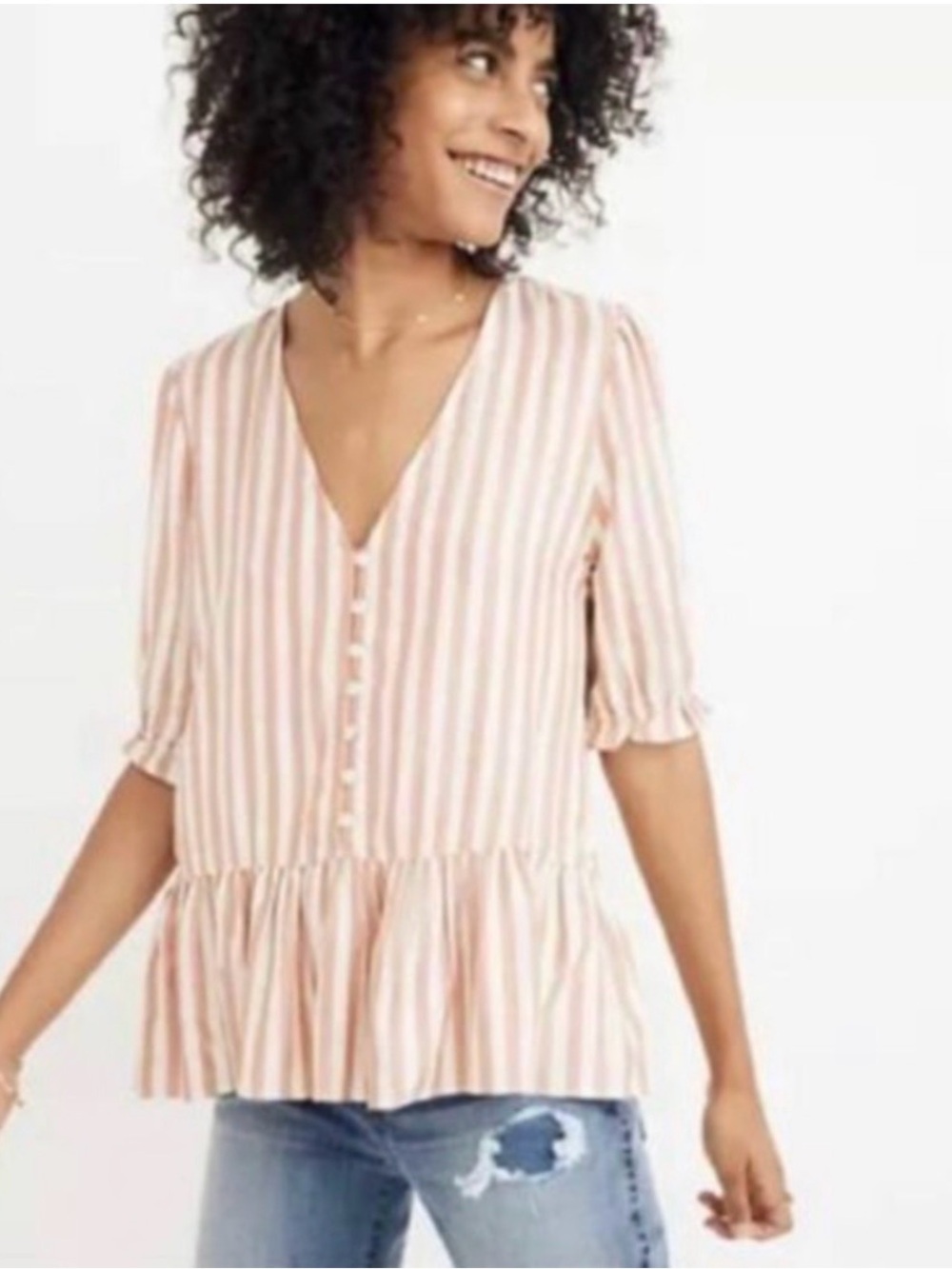 Madewell Studio Ruffle-Hem Top